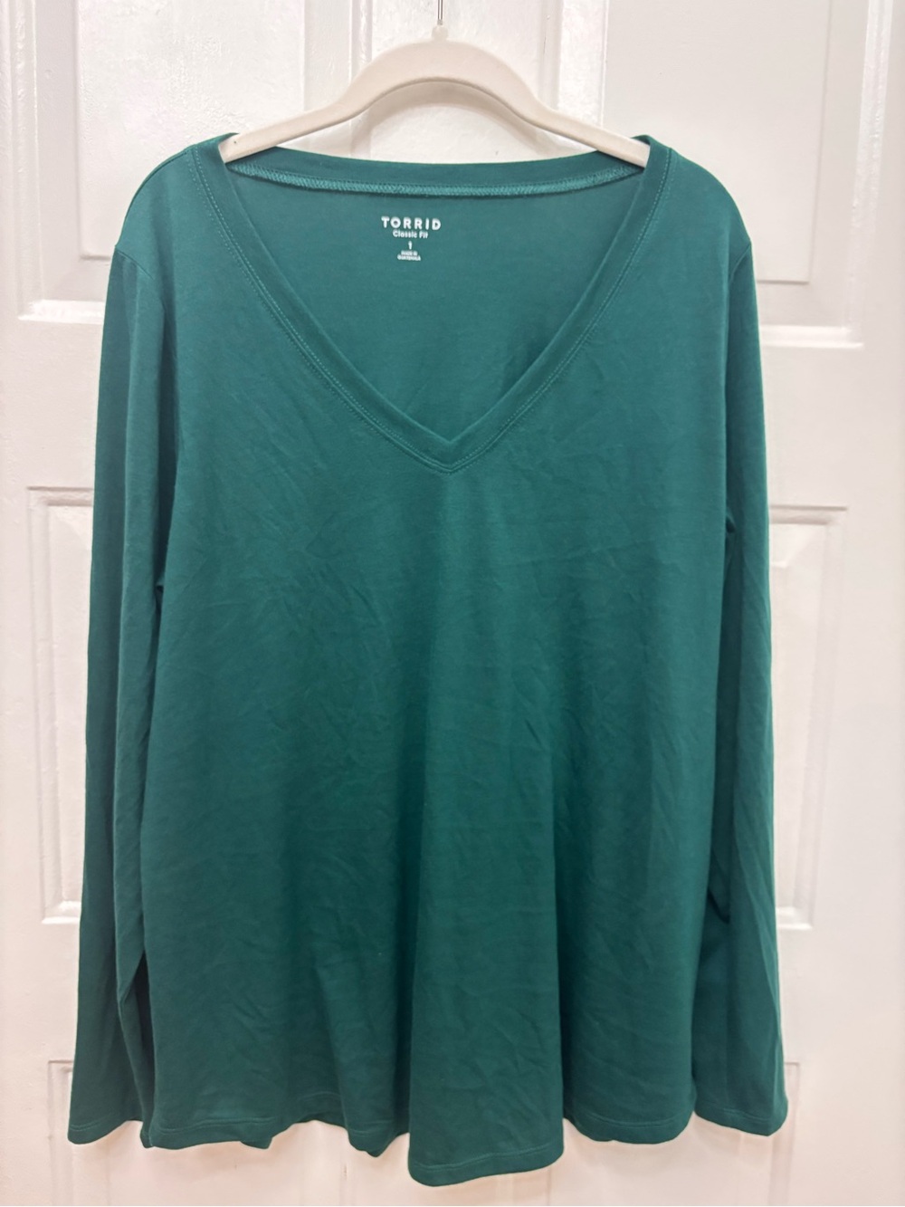 torrid Teal V-Neck Long Sleeve Shirt